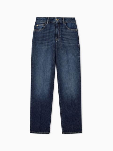 EMPORIO ARMANI FIVE-POCKET RIGID DENIM JEANS WITH A VINTAGE LOOK