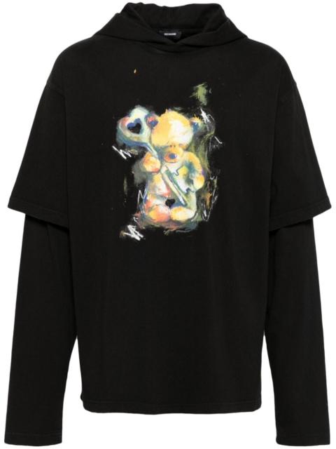 We11done teddy bear layered hoodie