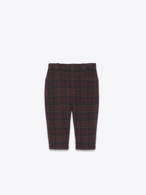 SAINT LAURENT bermuda cycling shorts in checked tweed wool