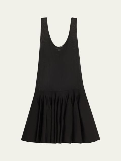 Sleeveless Drop-Waist Flared Skirt Mini Dress