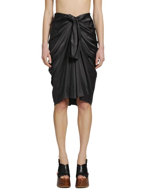 Chloé Draped Silk Satin Midi Skirt