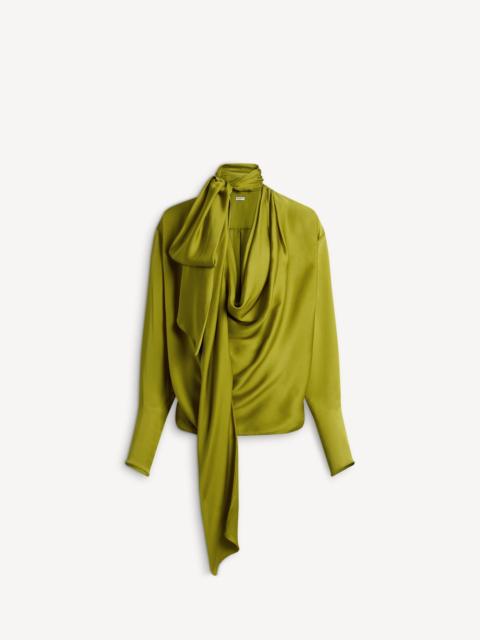 Balmain Draped silk chiffon blouse