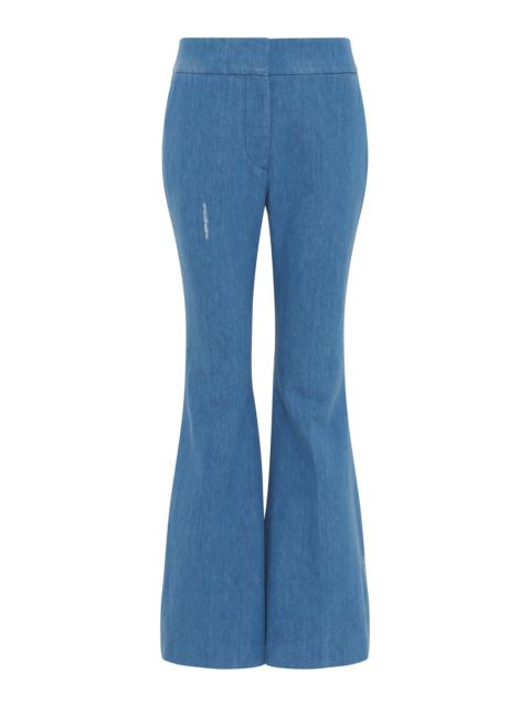 GABRIELA HEARST Marsh Flare Cropped Pant in Light Blue Recycled Cotton Linen