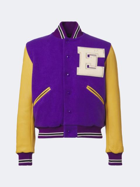 ERL Leather-trimmed wool-blend bomber jacket