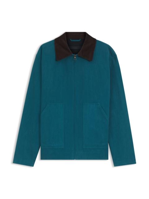 BOSS BOSS BY BECKHAM COTTON JACKET WITH CONTRAST COLLAR