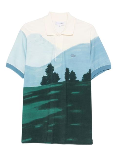 LACOSTE printed short-sleeve polo shirt