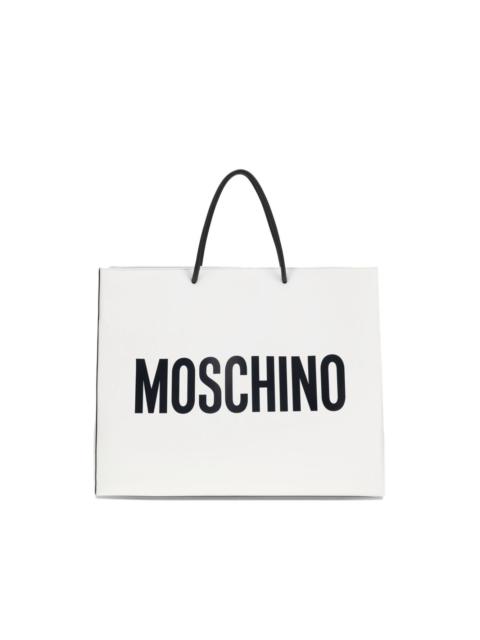 Moschino logo-print leather tote bag