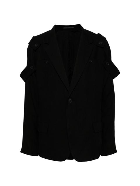 Yohji Yamamoto open-sleeve single-breasted jacket