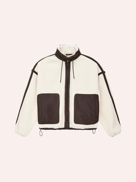 P.E NATION LENNON SHERPA JACKET IN WHISPER WHITE & COFFEE