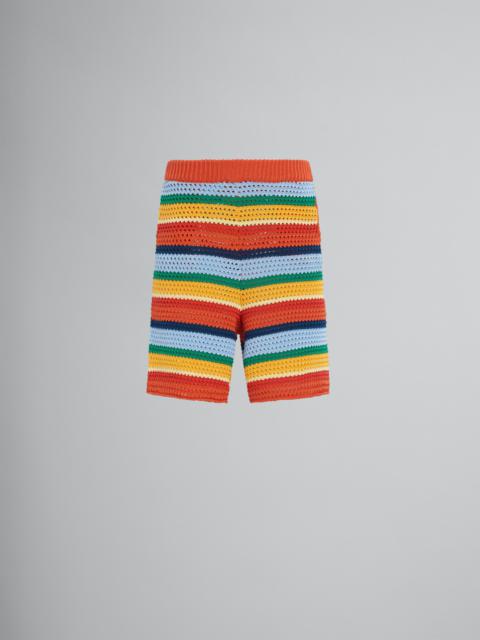 MARNI X NO VACANCY INN - MULTICOLOUR COTTON-KNIT BERMUDA SHORTS