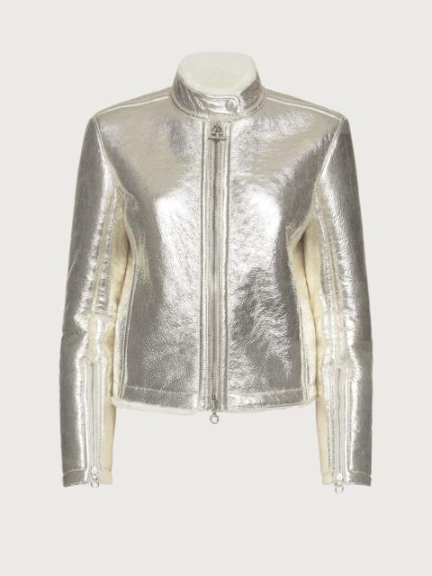 FERRAGAMO LAMINATED SHEARLING BLOUSON