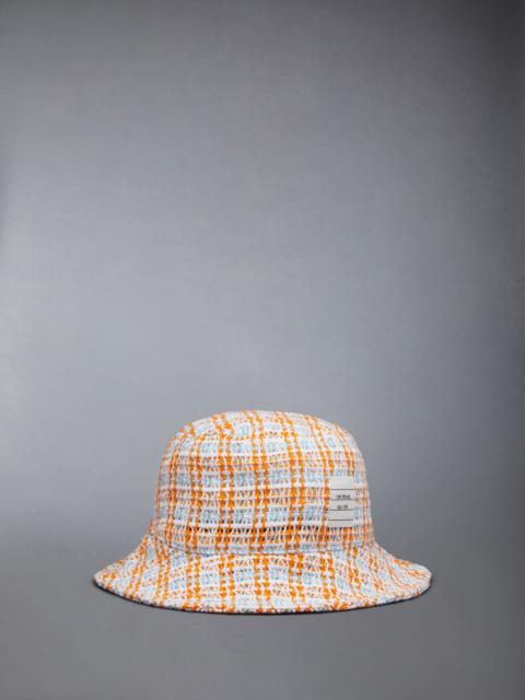 Thom Browne Check Crochet Tweed Classic Bucket Hat