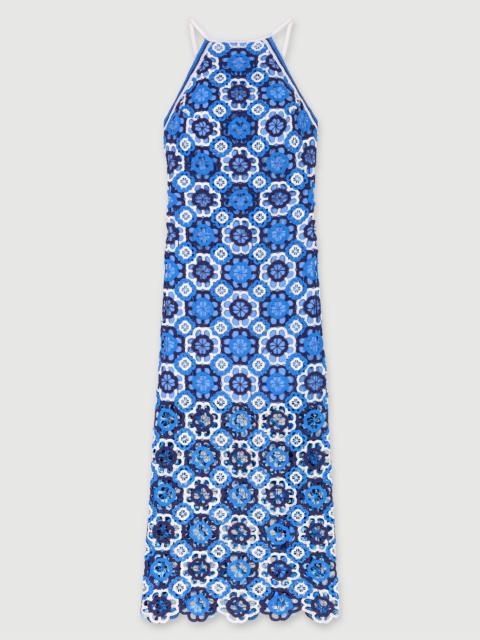 maje Three-tone crochet dress