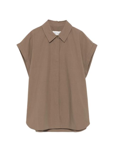 MATTEAU cap-sleeve concealed-button shirt