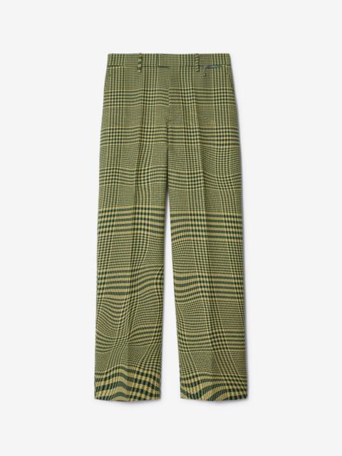 Burberry Warped Houndstooth Wool Trousers