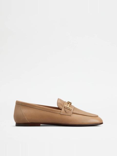 Tod's LOAFERS IN LEATHER - BEIGE