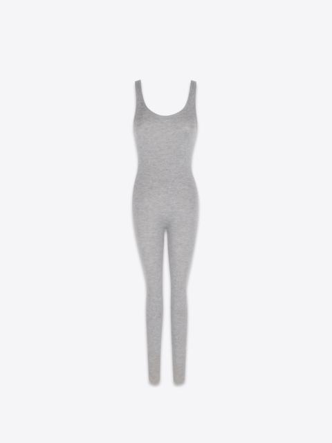 SAINT LAURENT sleeveless jumpsuit in cashmere, wool and silk