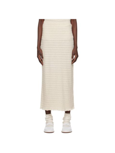 LAUREN MANOOGIAN Off-White Smocked Maxi Skirt