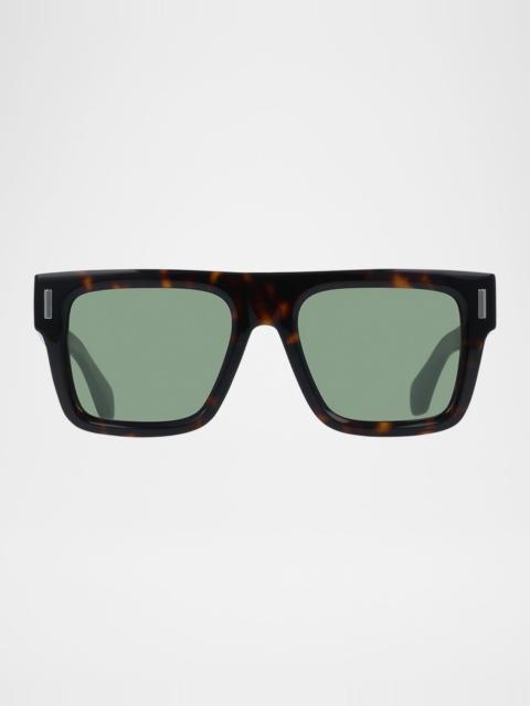 FERRAGAMO Men's Rivets Acetate Square Sunglasses