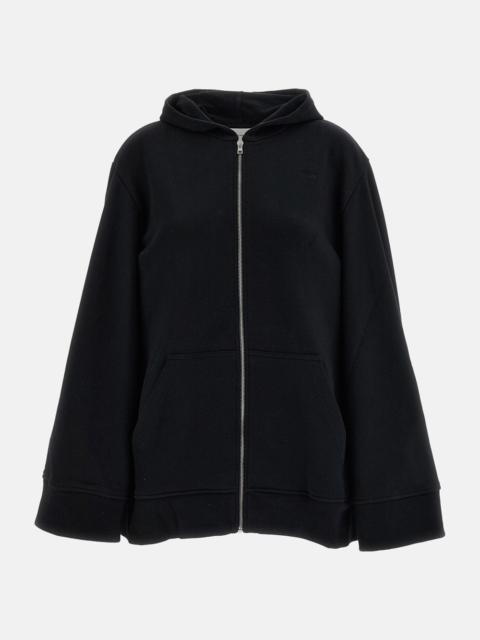 7 For All Mankind OVERSIZE COTTON SWEATSHIRT WITH HOOD AND ZIP