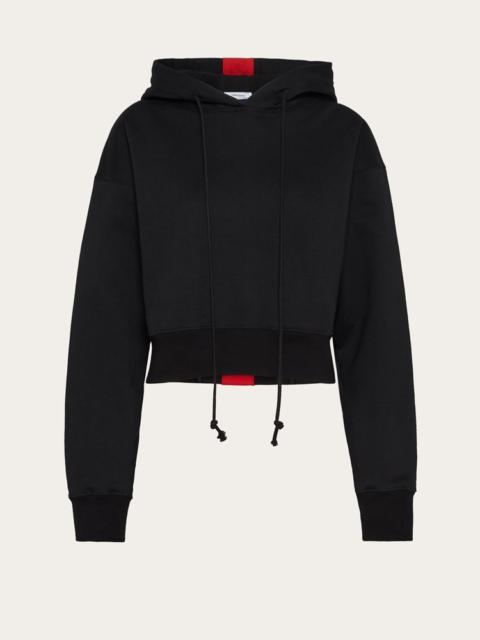 FERRAGAMO HOODIE WITH CONTRASTING INLAYS