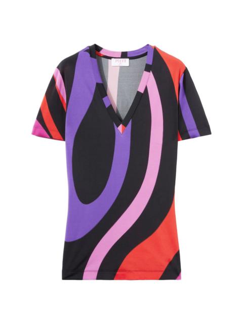 PUCCI abstract-print satin T-shirt