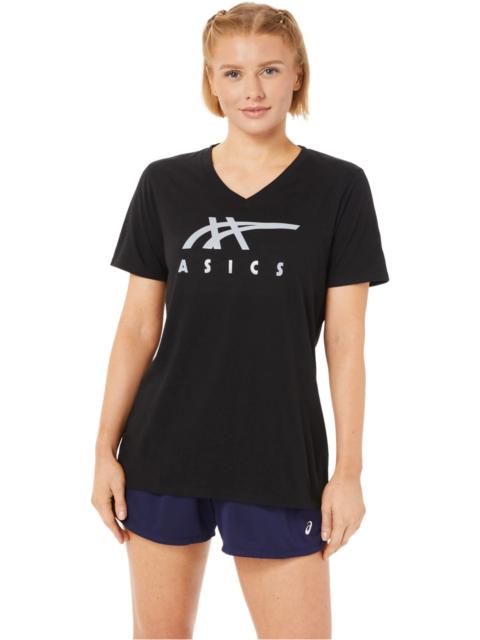 Asics WOMEN'S ASICS STRIPES V-NECK