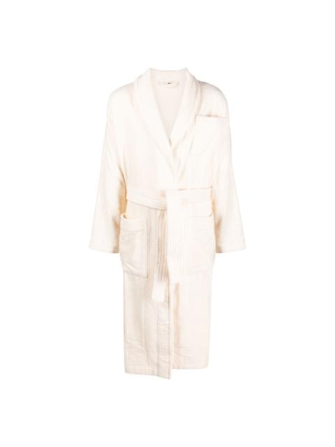 TEKLA logo-patch belted robe
