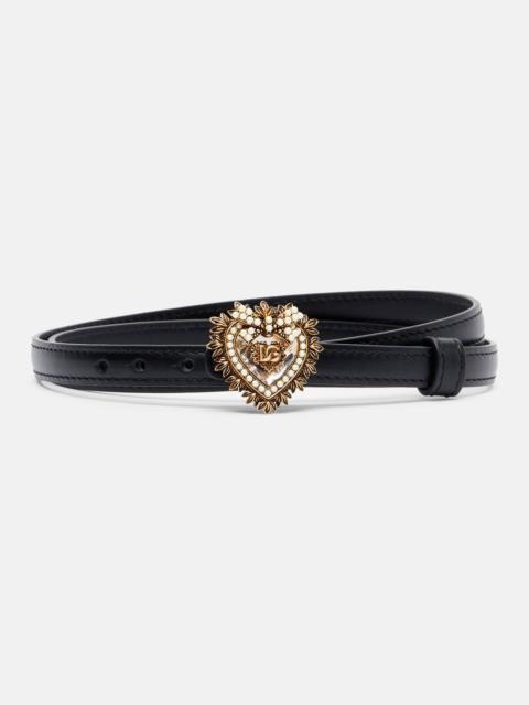 Dolce & Gabbana Devotion embellished leather belt