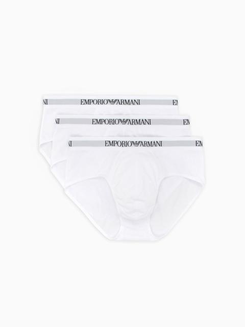 EMPORIO ARMANI Three-pack of briefs with logo waistband