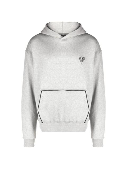 logo-plaque cotton hoodie