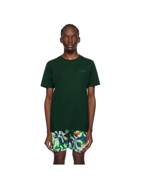 Marni Green Embroidered T-Shirt