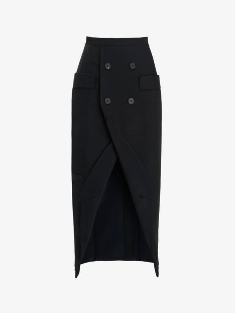 Women's Upside-down Slashed Skirt in Black