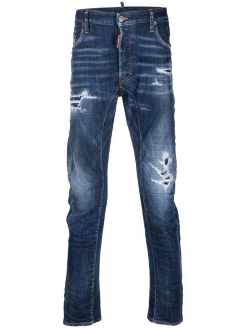 DSQUARED2 ripped 슬림핏 청바지