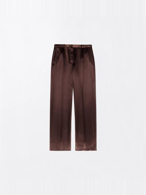 TOM FORD SILK SATIN MEDIUM-LOW WAIST WIDE LEG TAILORED PANTS