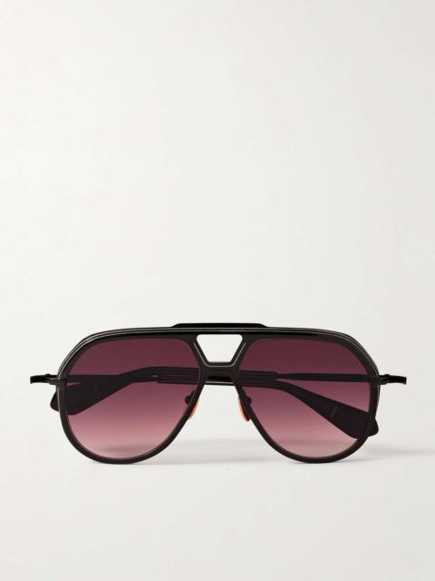 JACQUES MARIE MAGE Lockheed Aviator-Style Titanium Sunglasses