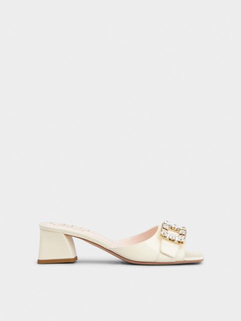 Roger Vivier Très Vivier Strass Buckle Mules in Patent Leather
