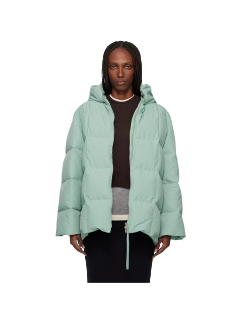 Jil Sander Green Quilted Down Jacket