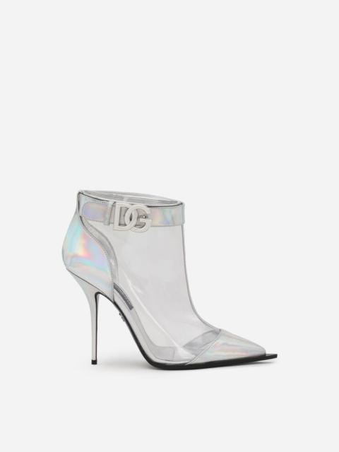 Shimmery PVC ankle boots with DG logo