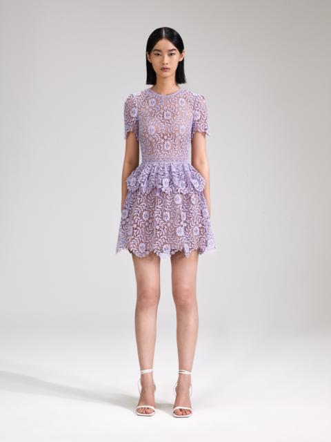 Lilac Rose Lace Peplum Mini Dress