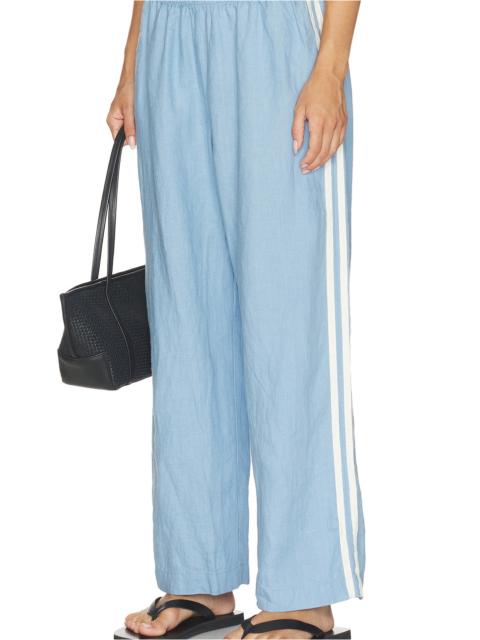 DONNI. The Linen Crop Racer Stripe Pant