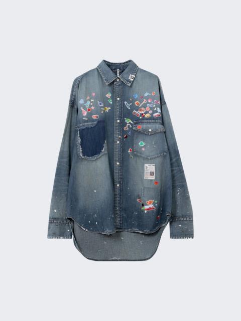 Maison MIHARAYASUHIRO Denim Shirts With Stickers Indigo