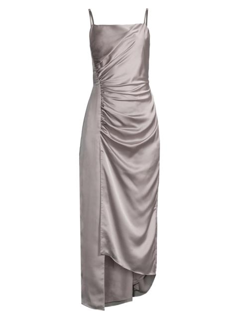 MILLY Women's Lilliana Satin Draped Slip Dress - Silver