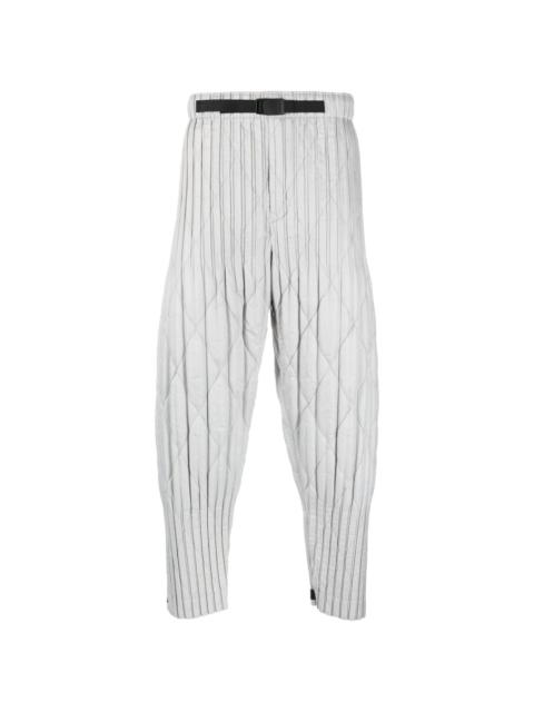 diamond-pattern straight-leg trousers