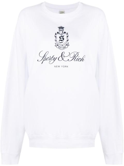 Sporty & Rich logo-print cotton sweatshirt