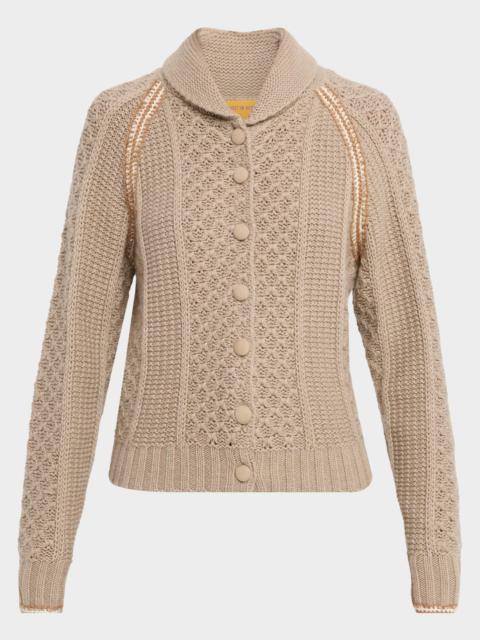 GUEST IN RESIDENCE Marlowe Wool Cashmere Cable Cardigan