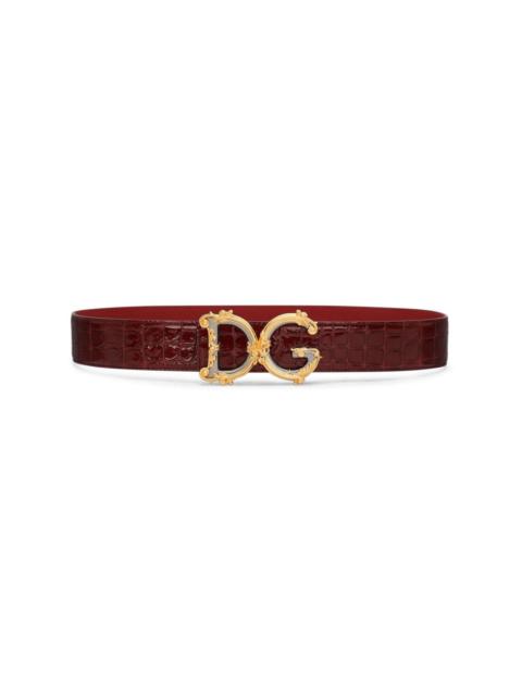 Dolce & Gabbana crocodile-embossed leather belt