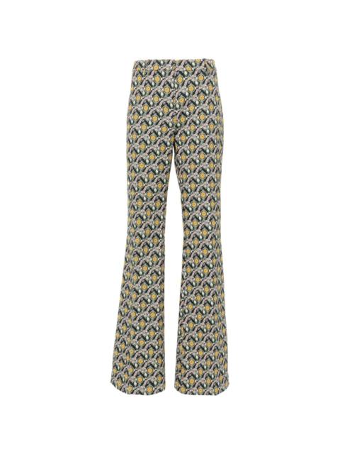 Etro patterned-jacquard flared trousers