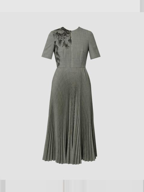 Erdem SHORT SLEEVE PLEATED MIDI DRESS