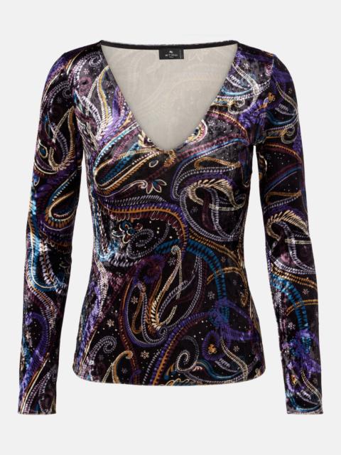 Etro Paisley jersey top